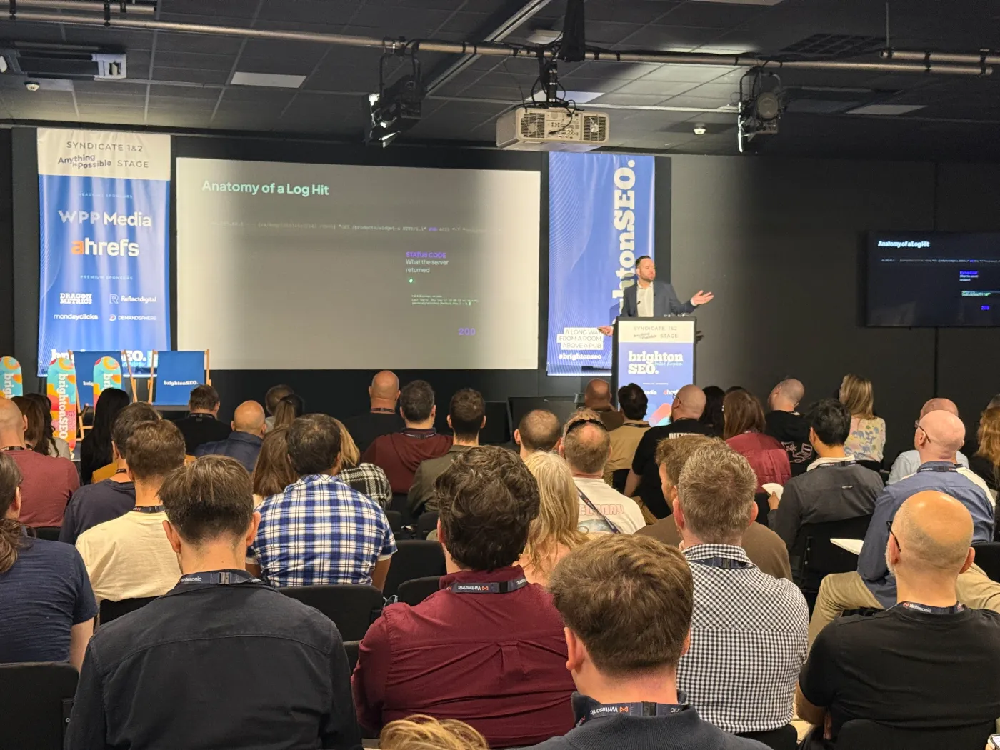 A full room watching John McAlpin's BrightonSEO talk